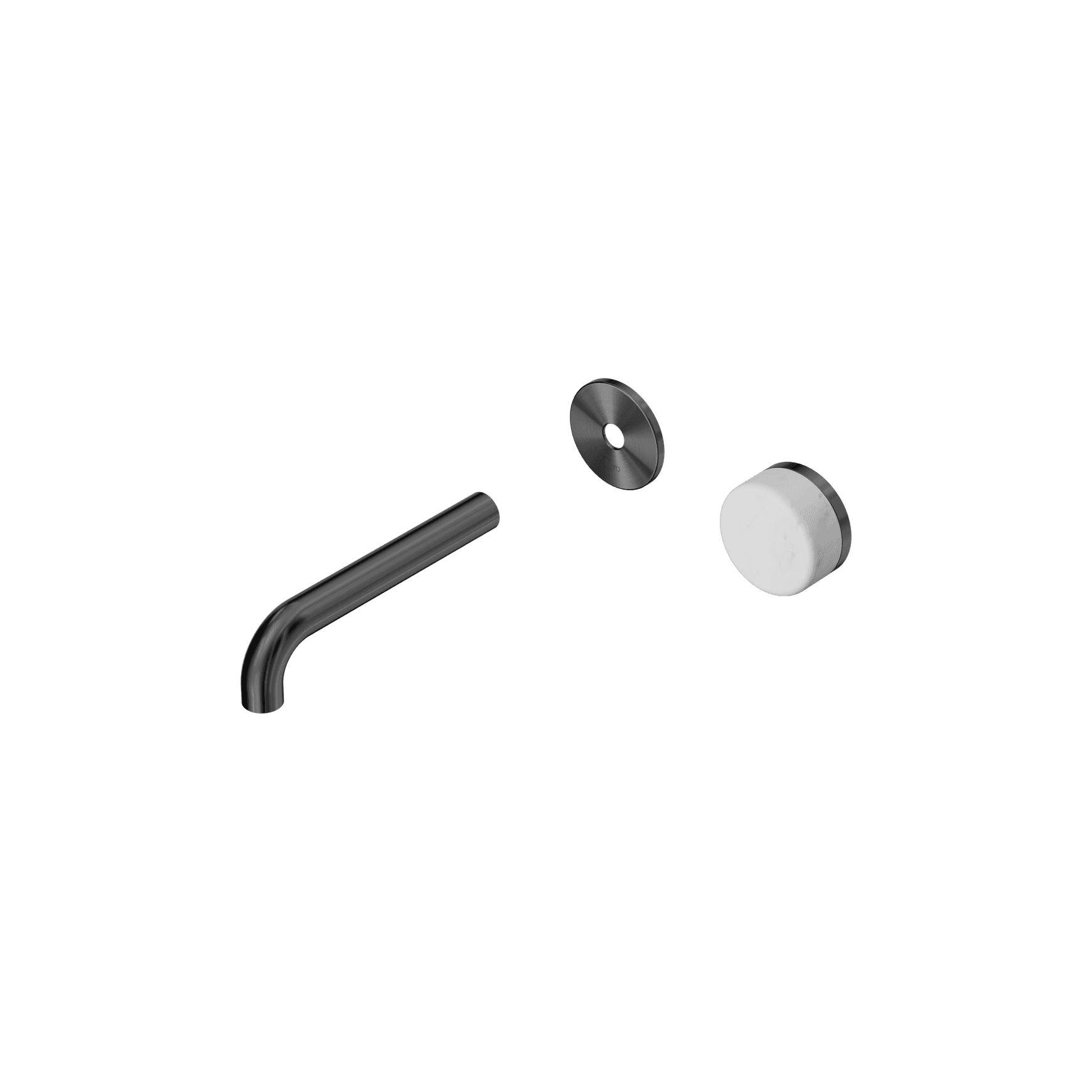 Serenity Wall Basin Mixer 160mm Spout Carrara Handle Gun Metal