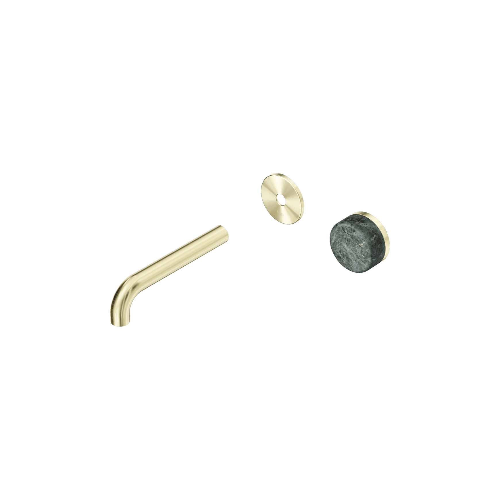 Serenity Wall Basin Mixer 160mm Spout Verde Alpi Handle Brushed Gold