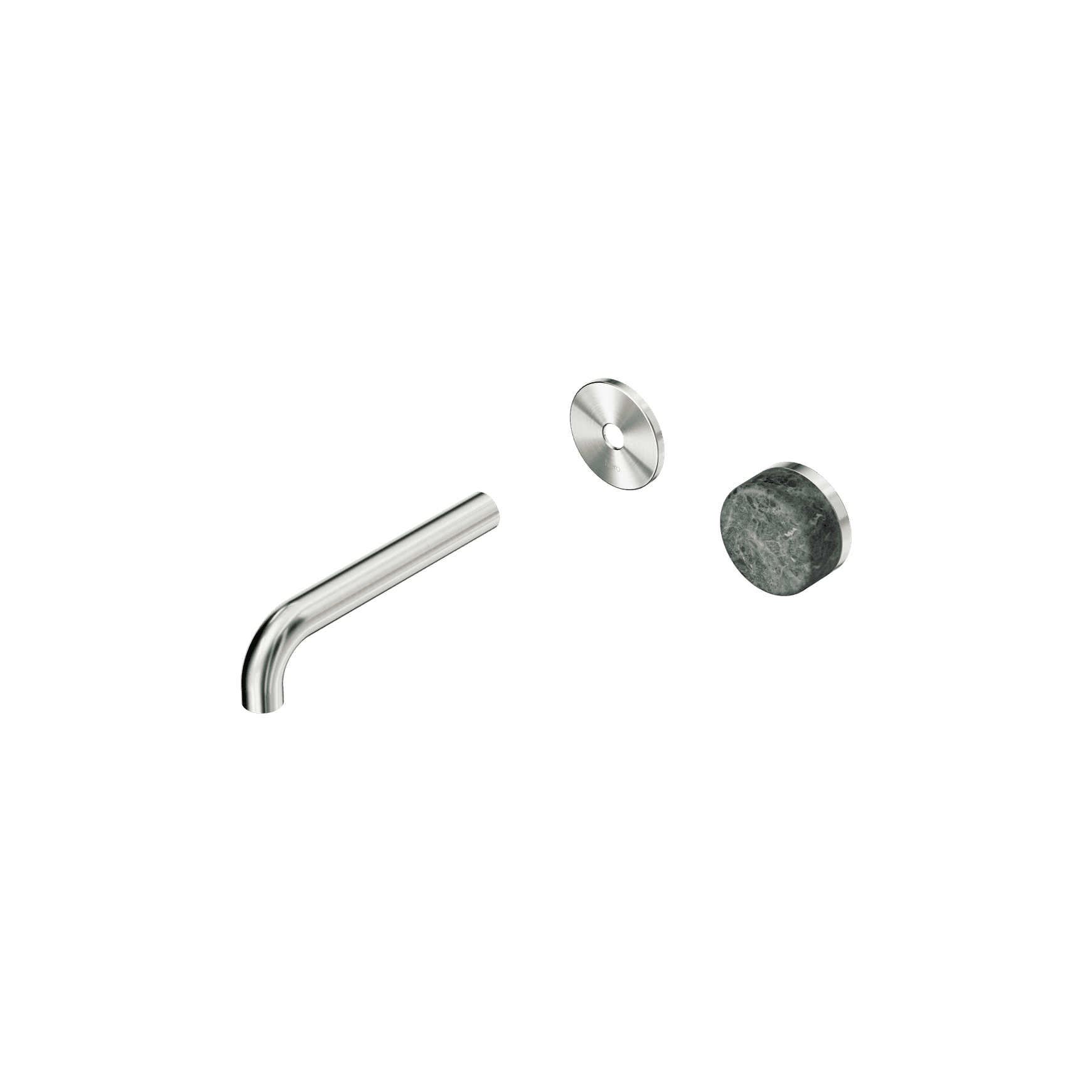 Serenity Wall Basin Mixer 160mm Spout Verde Alpi Handle Brushed Nickel