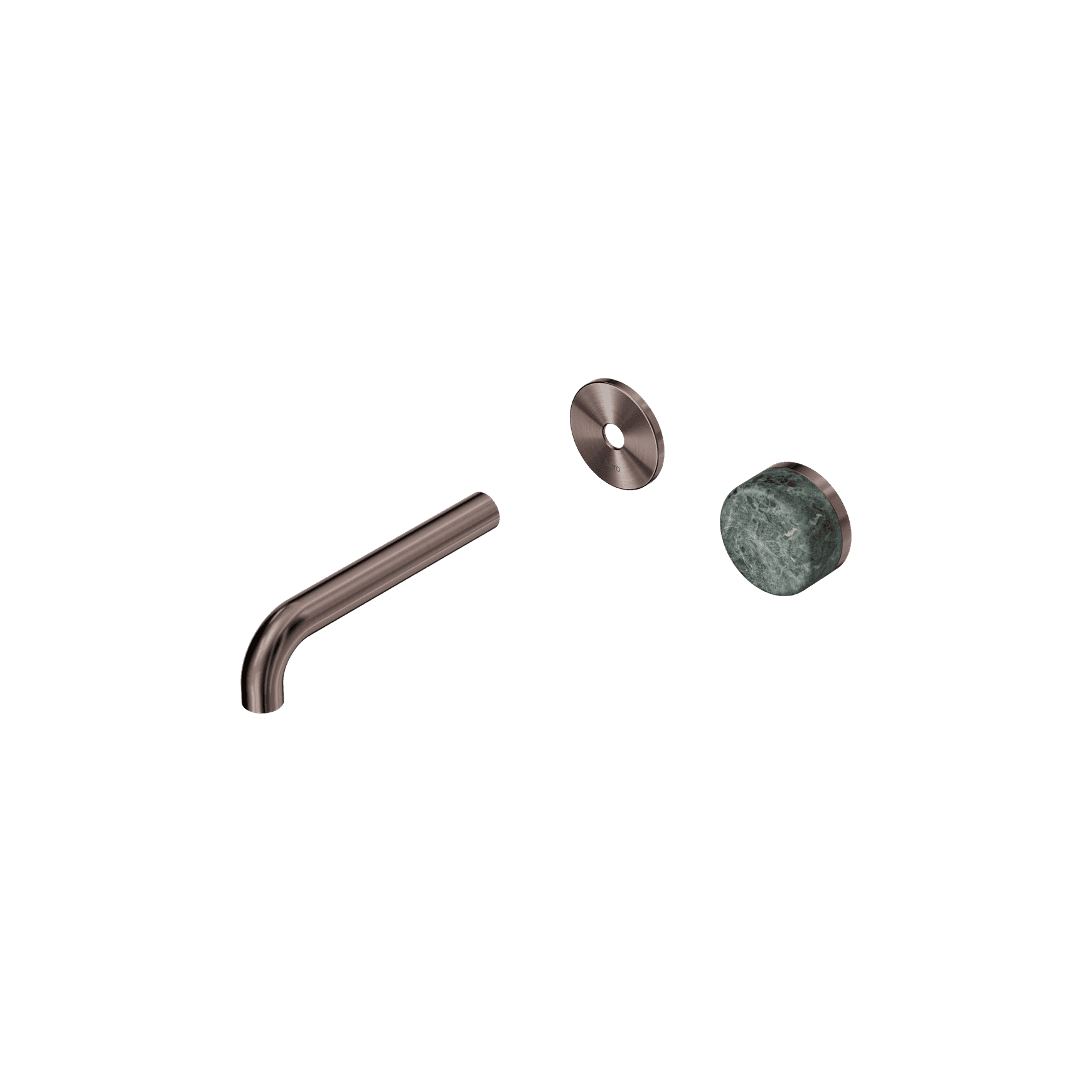 Serenity Wall Basin Mixer 160mm Spout Verde Alpi Handle Brushed Bronze