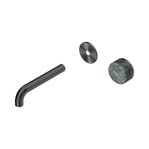 Serenity Wall Basin Mixer 160mm Spout Verde Alpi Handle Gun Metal