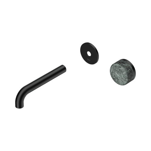 Serenity Wall Basin Mixer 160mm Spout Verde Alpi Handle Matte Black