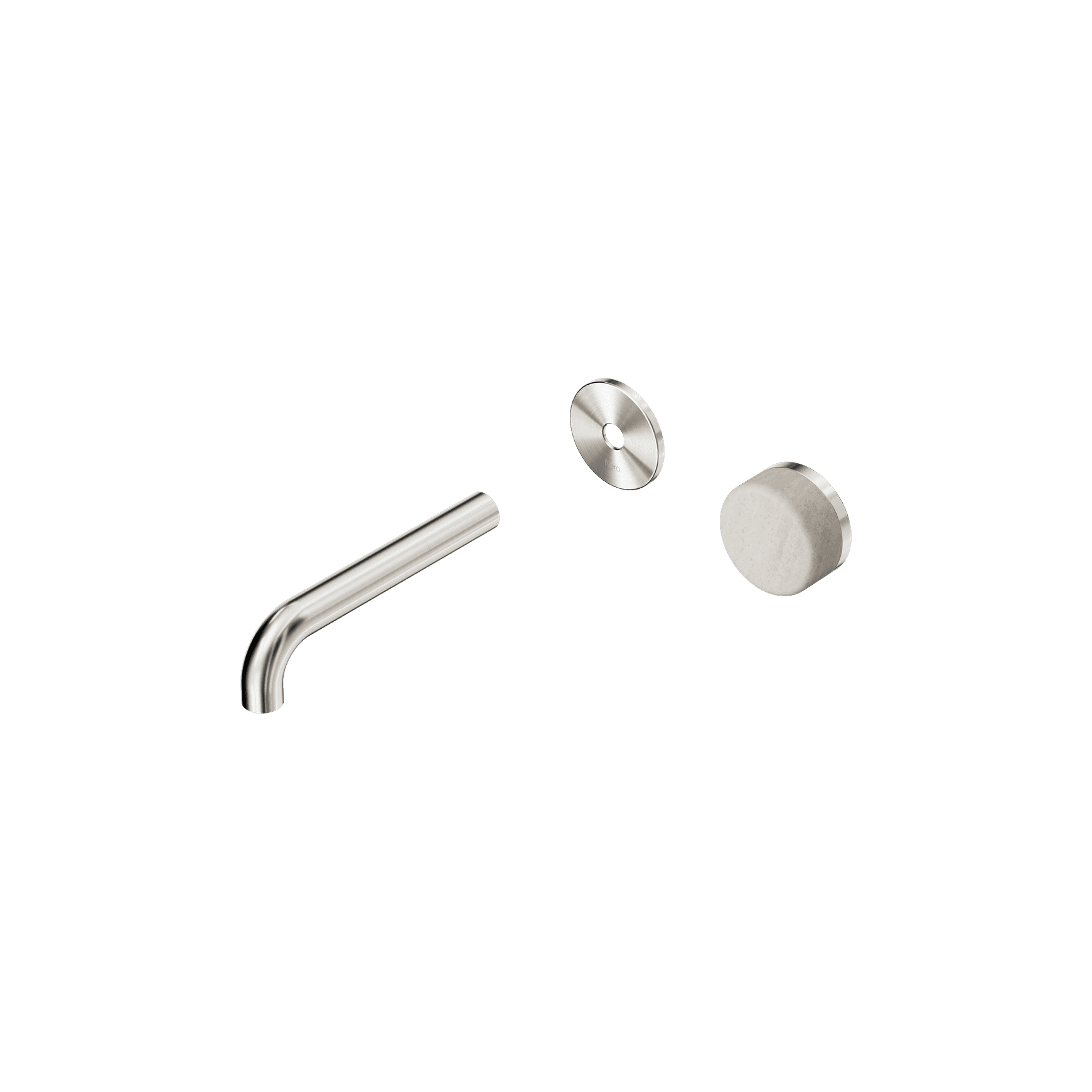 Serenity Wall Basin Mixer 160mm Spout Rome Travertine Handle Brushed Nickel