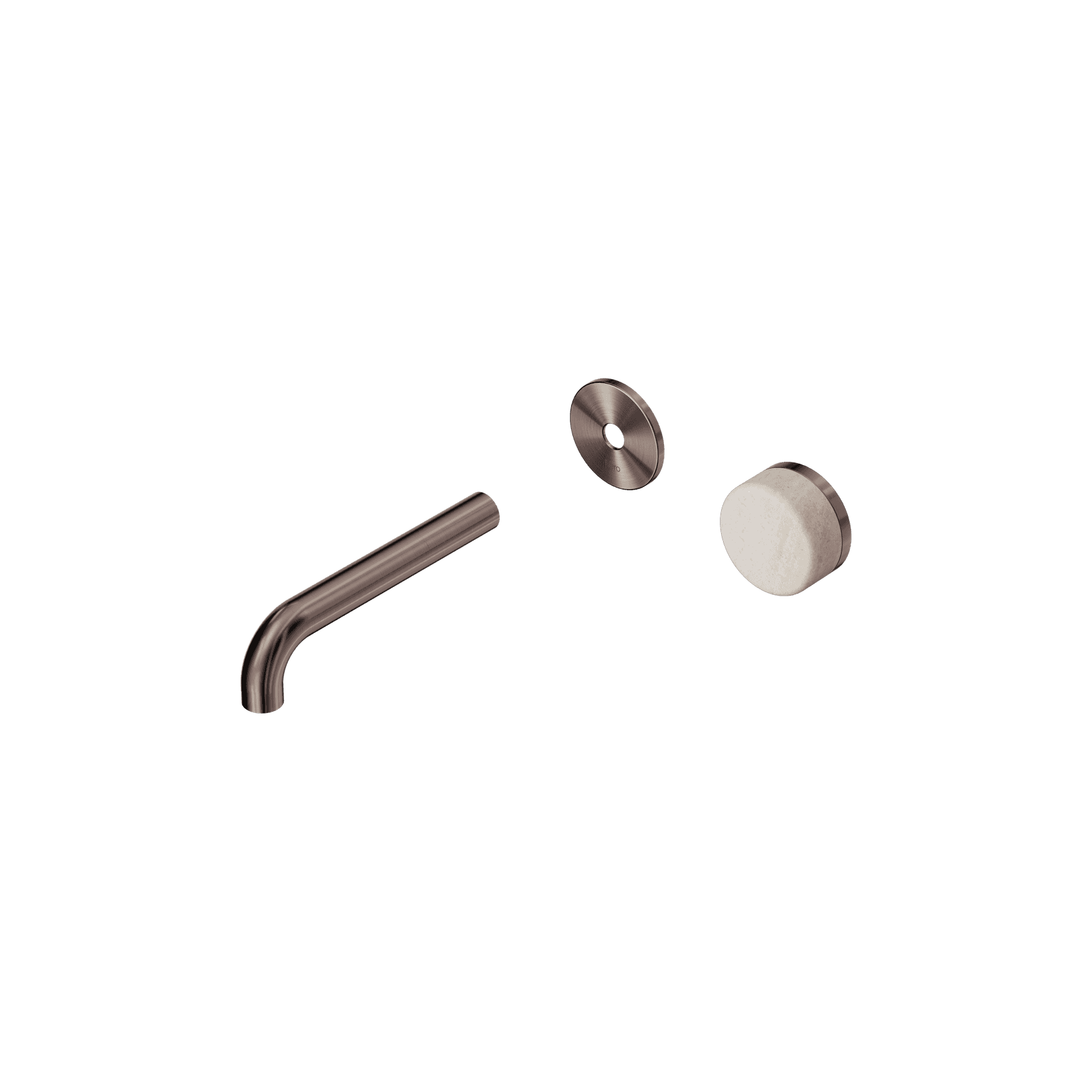 Serenity Wall Basin Mixer 160mm Spout Rome Travertine Handle Brushed Bronze