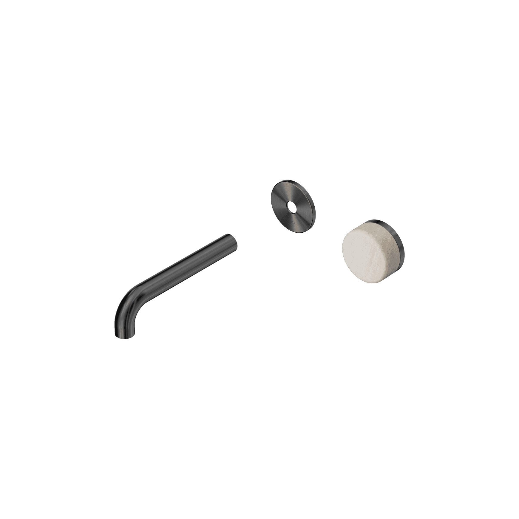 Serenity Wall Basin Mixer 160mm Spout Rome Travertine Handle Gun Metal