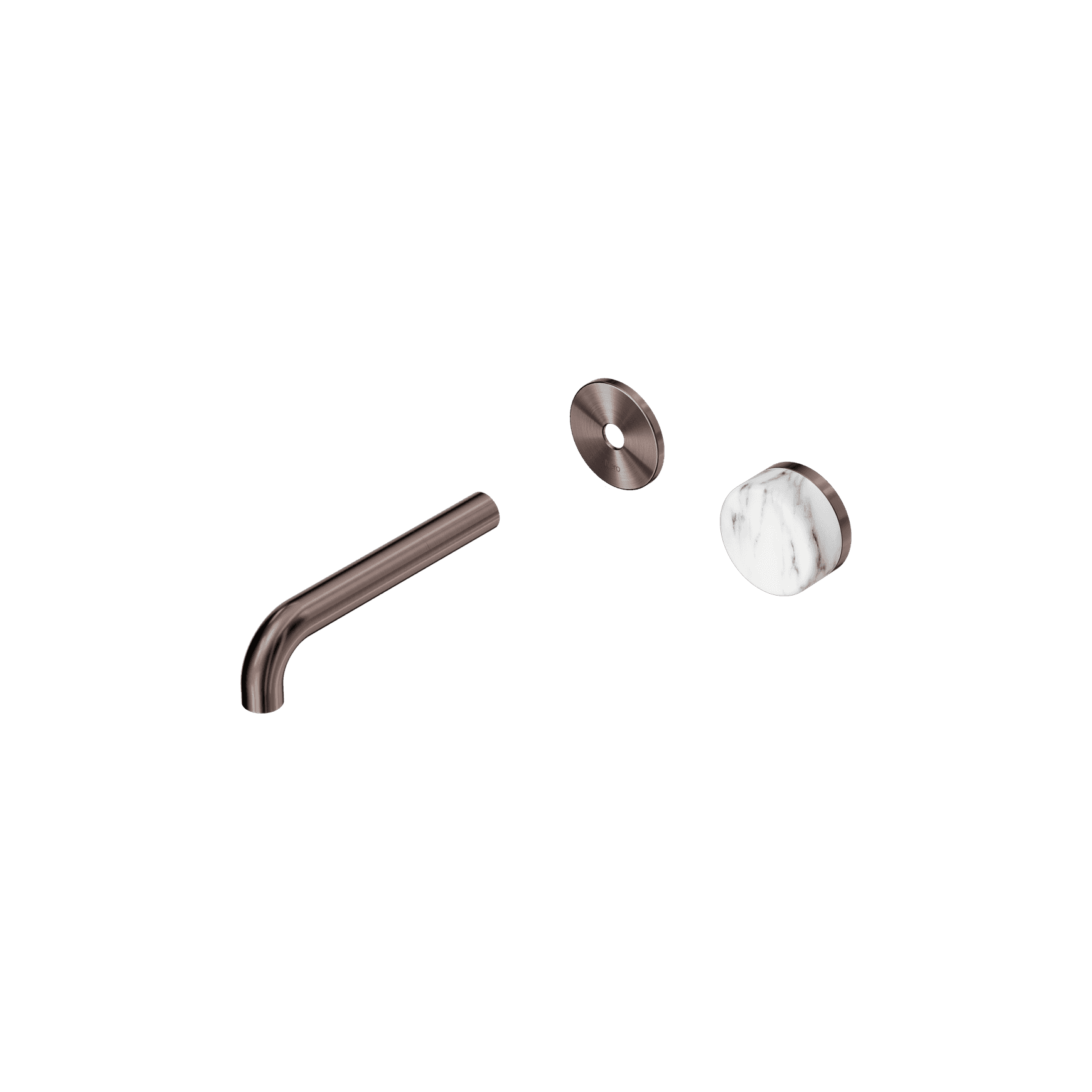 Serenity Wall Basin Mixer 160mm Spout Arabescato Corchia Handle Brushed Bronze