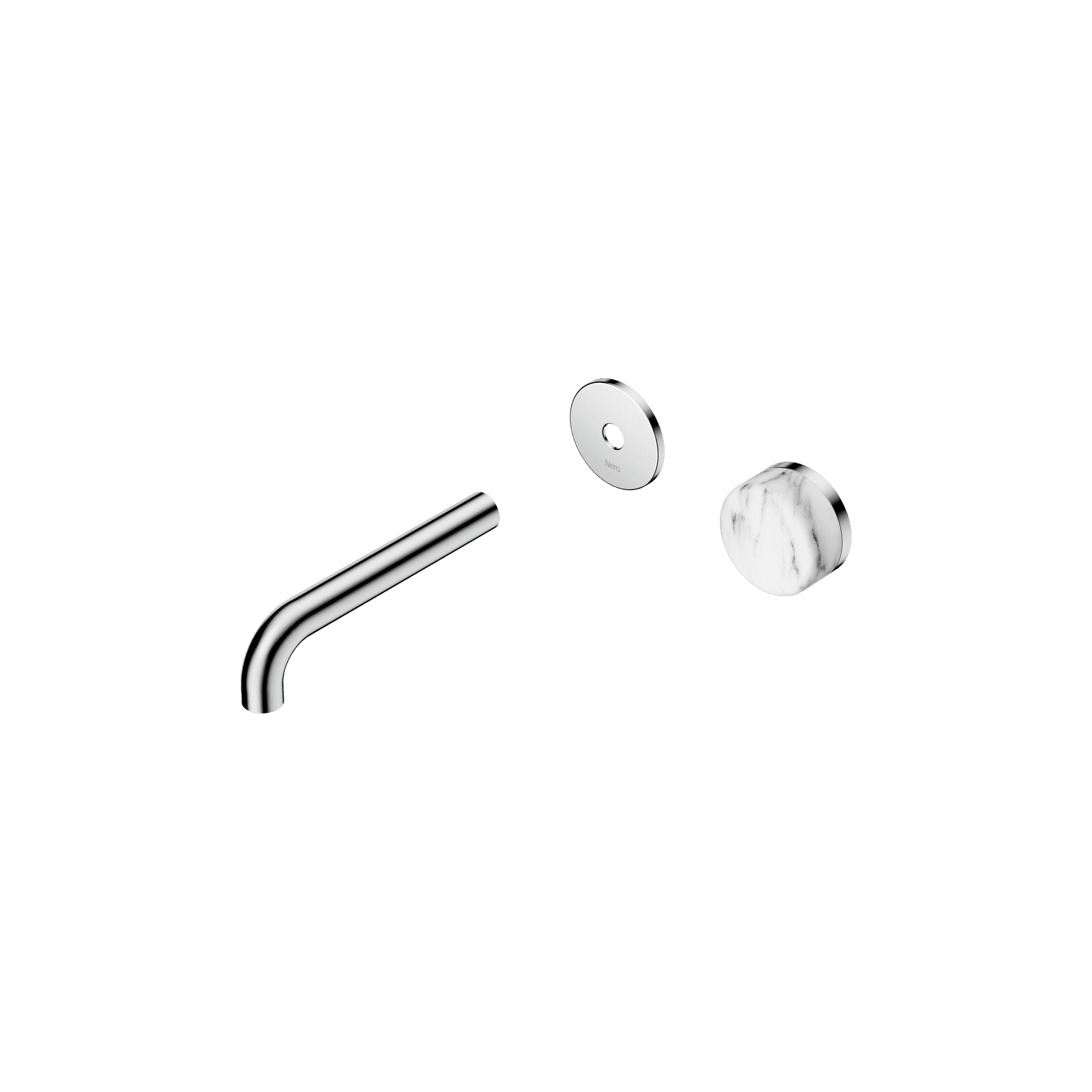 Serenity Wall Basin Mixer 160mm Spout Arabescato Corchia Handle Chrome