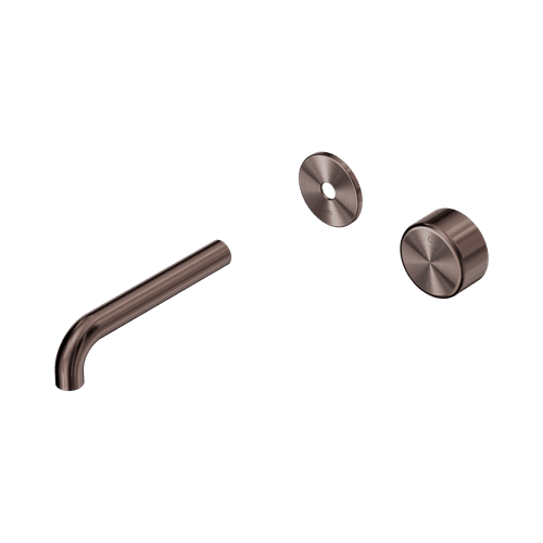 Serenity Wall Basin Mixer 160mm Spout Metal Handle Brushed Bronze