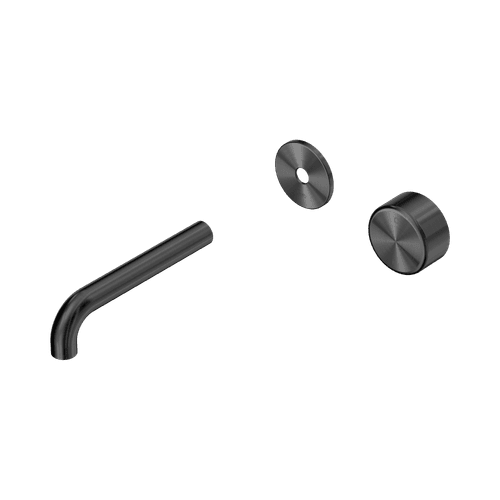 Serenity Wall Basin Mixer 160mm Spout Metal Handle Gun Metal