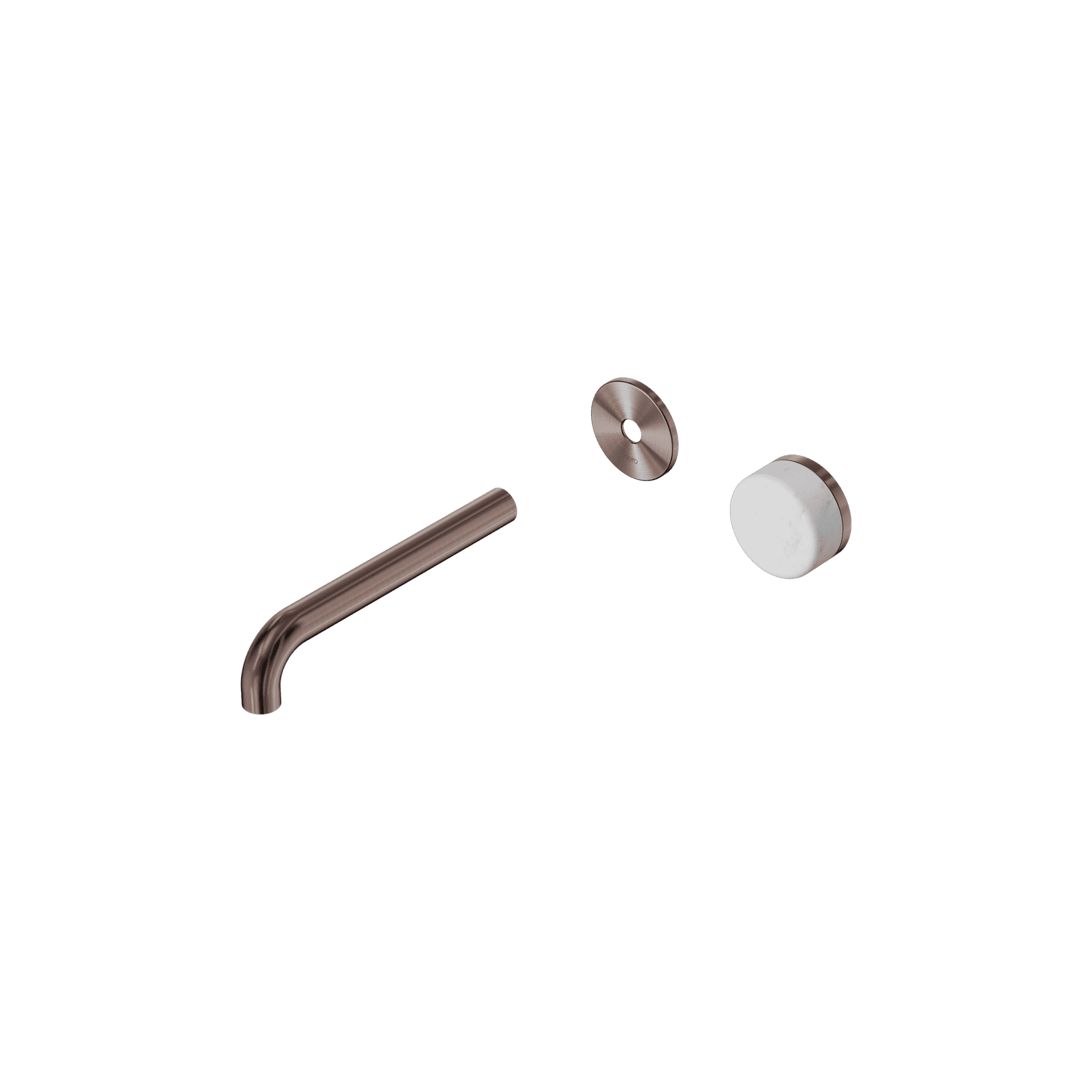 Serenity Wall Basin Mixer 185mm Spout Carrara Handle Brushed Bronze