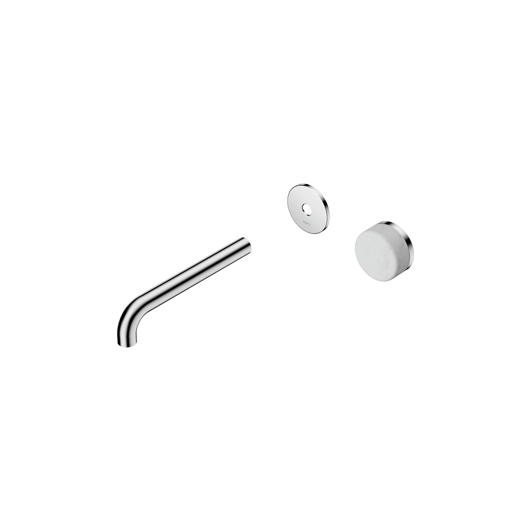 Serenity Wall Basin Mixer 185mm Spout Carrara Handle Chrome