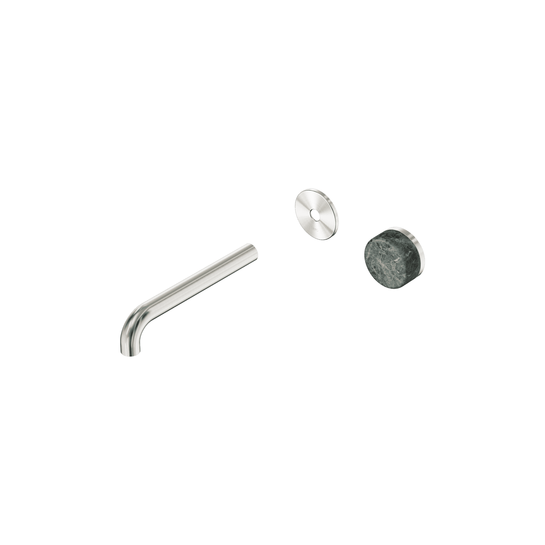 Serenity Wall Basin Mixer 185mm Spout Verde Alpi Handle Brushed Nickel