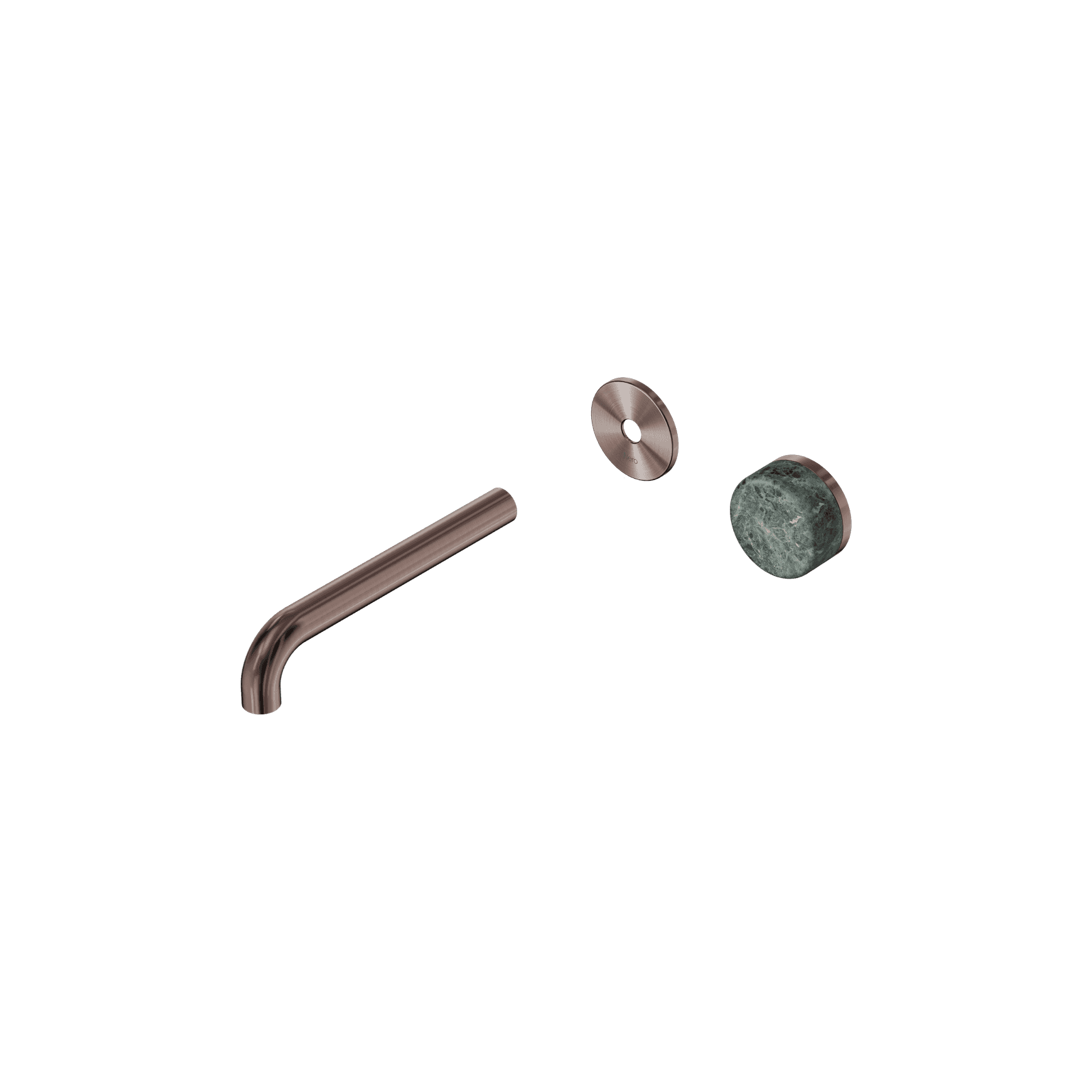 Serenity Wall Basin Mixer 185mm Spout Verde Alpi Handle Brushed Bronze