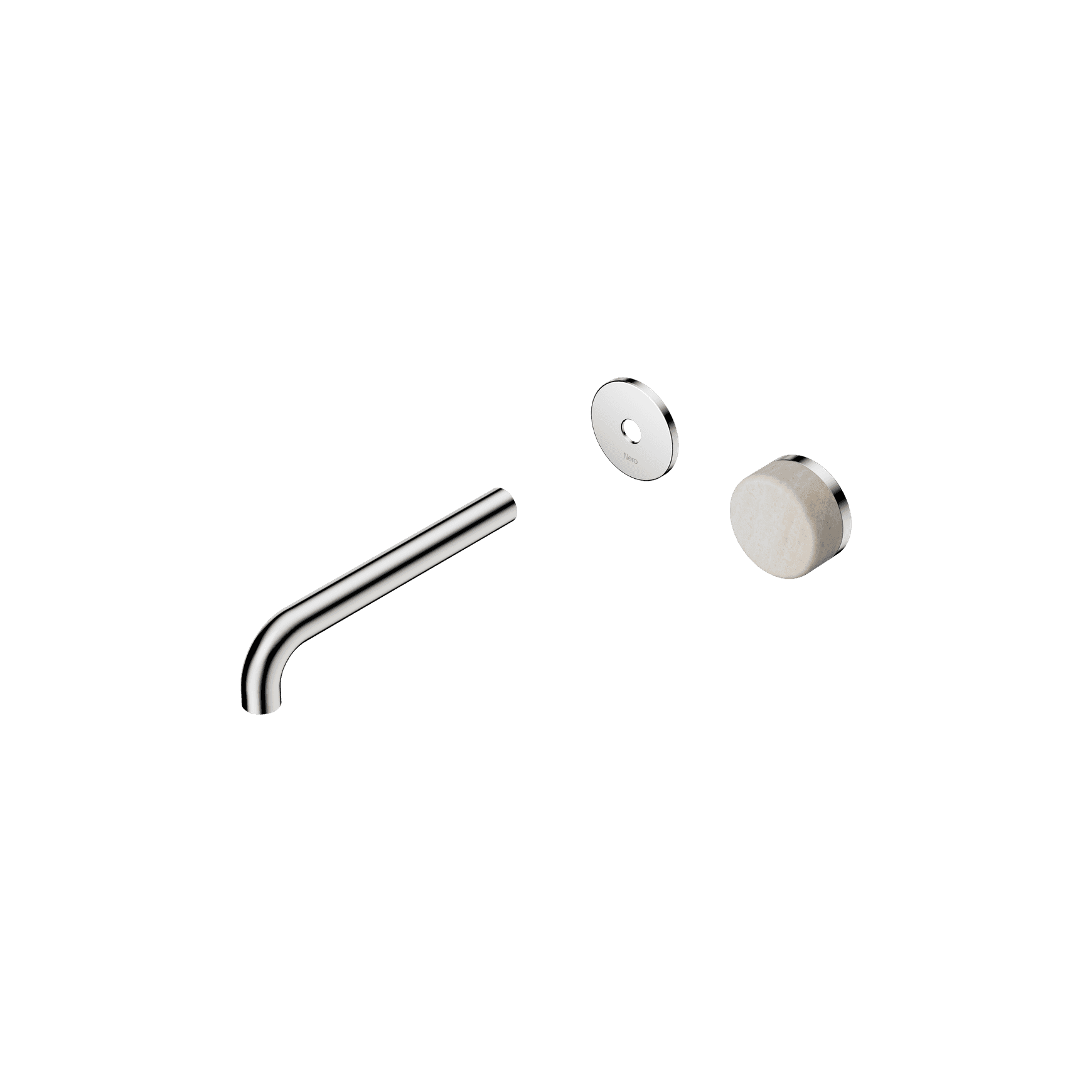 Serenity Wall Basin Mixer 185mm Spout Rome Travertine Handle Chrome