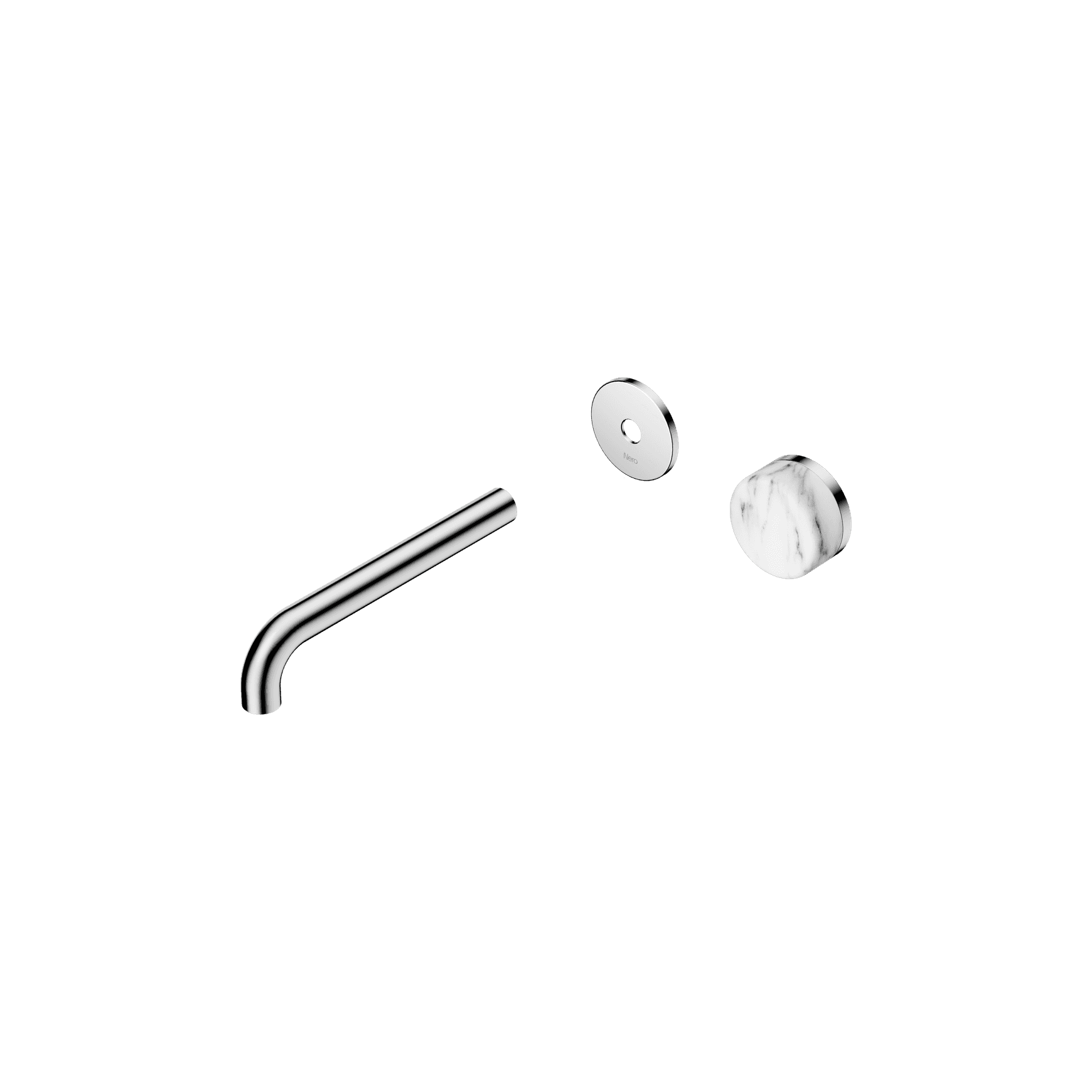 Serenity Wall Basin Mixer 185mm Spout Arabescato Corchia Handle Chrome
