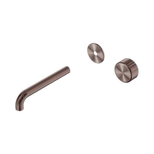 Serenity Wall Basin Mixer 185mm Spout Metal Handle Brushed Bronze