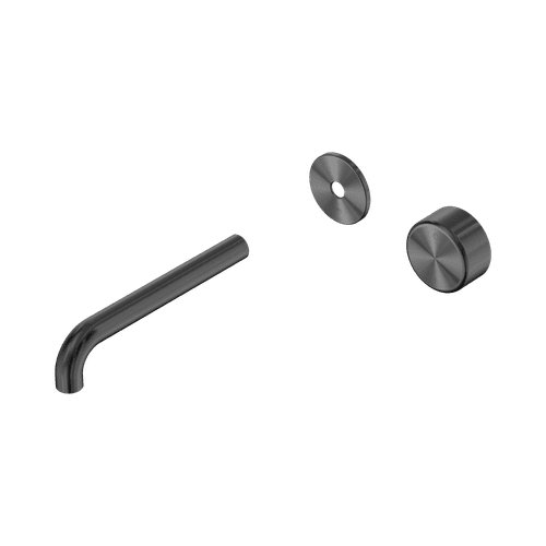 Serenity Wall Basin Mixer 185mm Spout Metal Handle Gun Metal