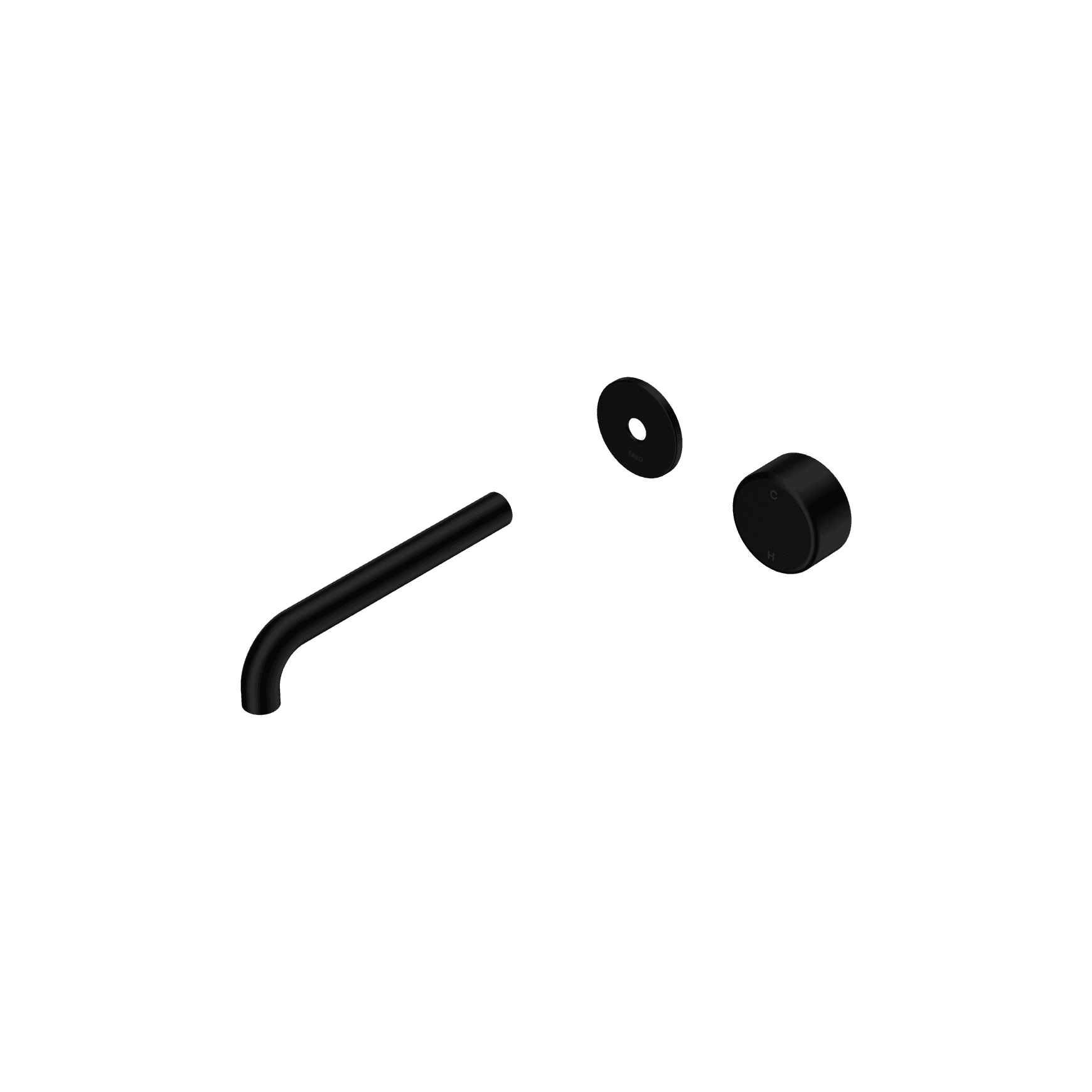 Serenity Wall Basin Mixer 185mm Spout Metal Handle Matte Black
