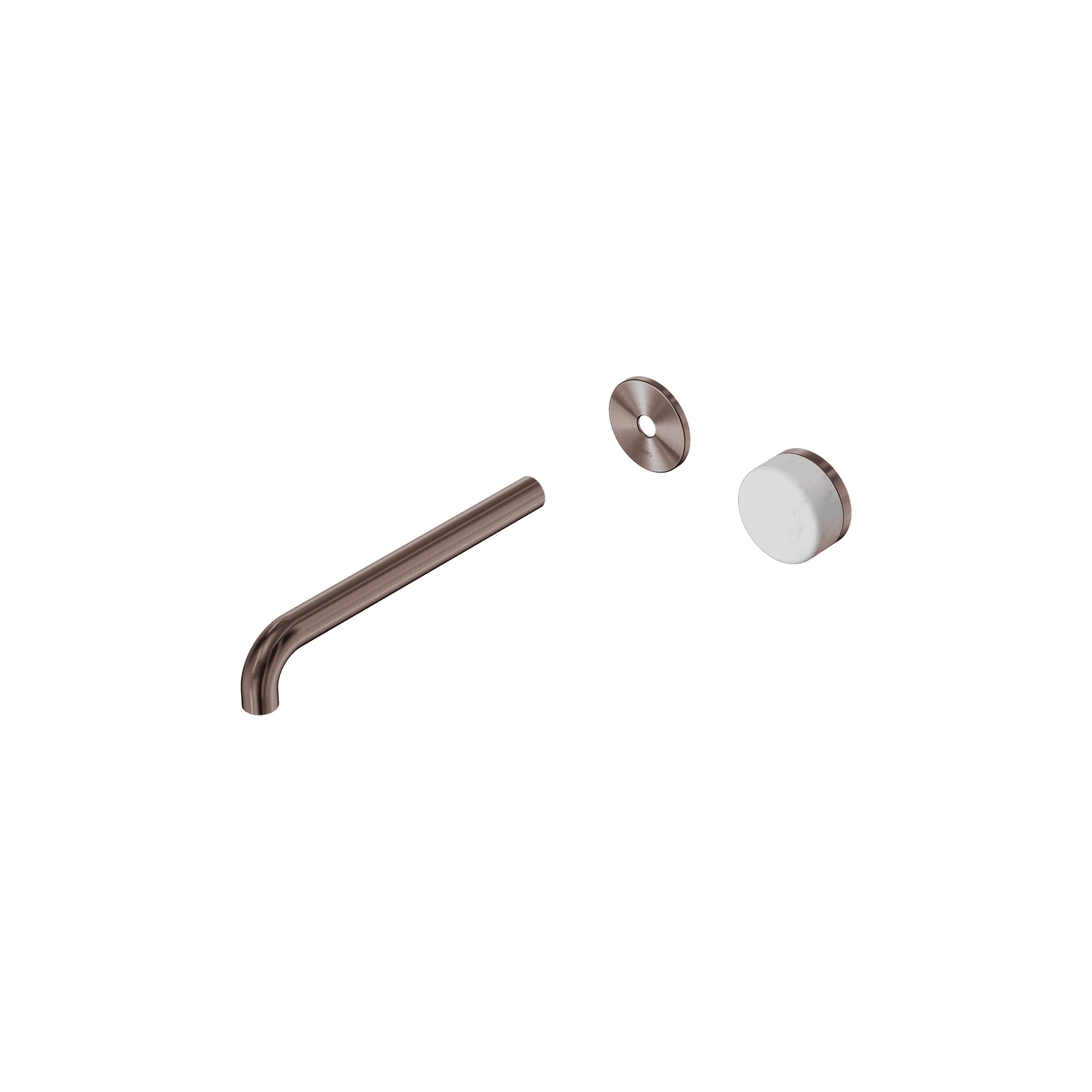 Serenity Wall Basin Mixer 220mm Spout Carrara Handle Brushed Bronze