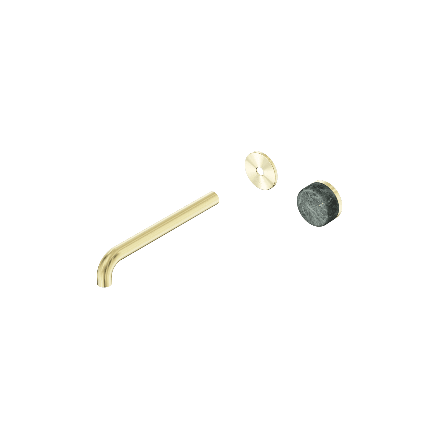 Serenity Wall Basin Mixer 220mm Spout Verde Alpi Handle Brushed Gold