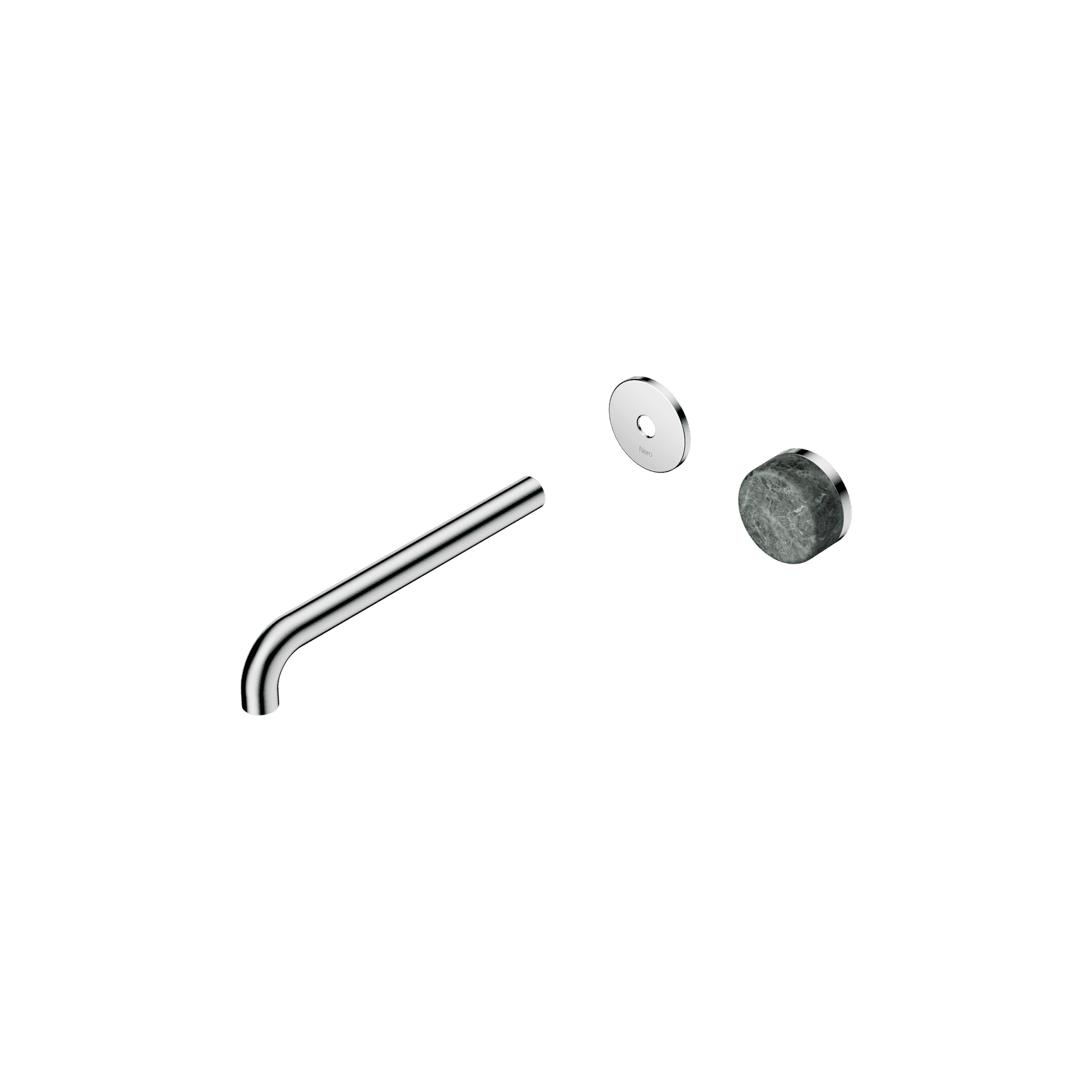 Serenity Wall Basin Mixer 220mm Spout Verde Alpi Handle Chrome