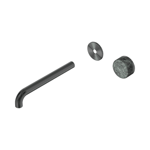 Serenity Wall Basin Mixer 220mm Spout Verde Alpi Handle Gun Metal