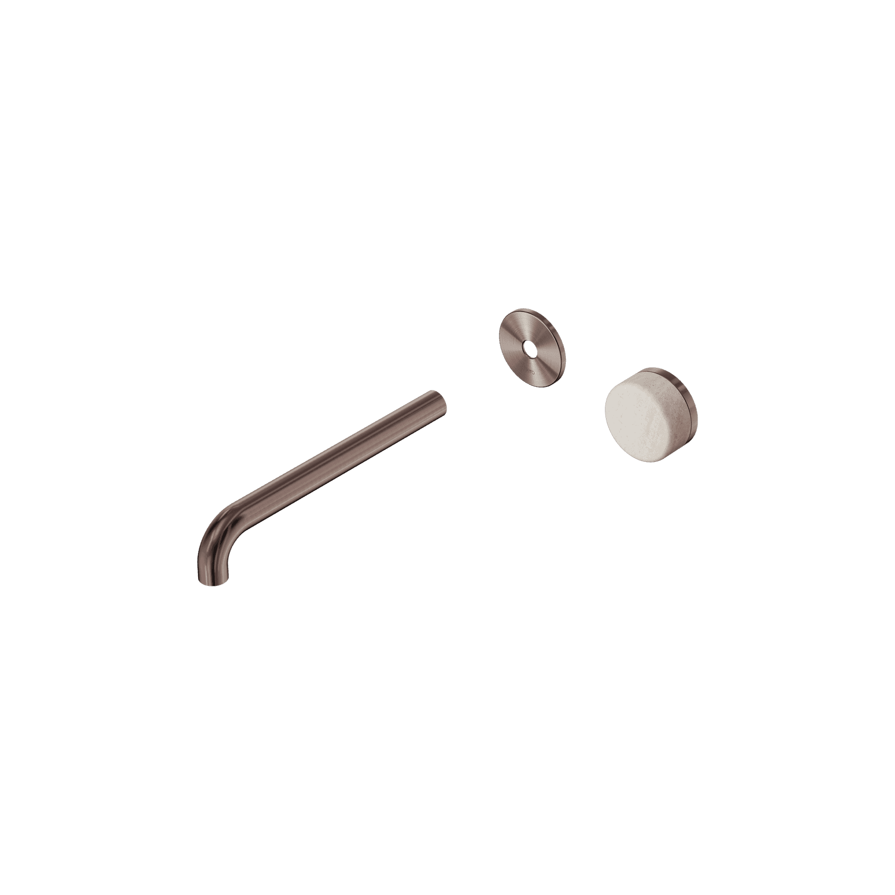 Serenity Wall Basin Mixer 220mm Spout Rome Travertine Handle Brushed Bronze