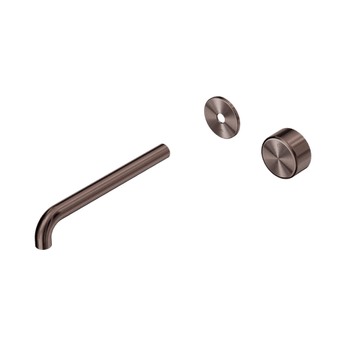 Serenity Wall Basin Mixer 220mm Spout Metal Handle Brushed Bronze