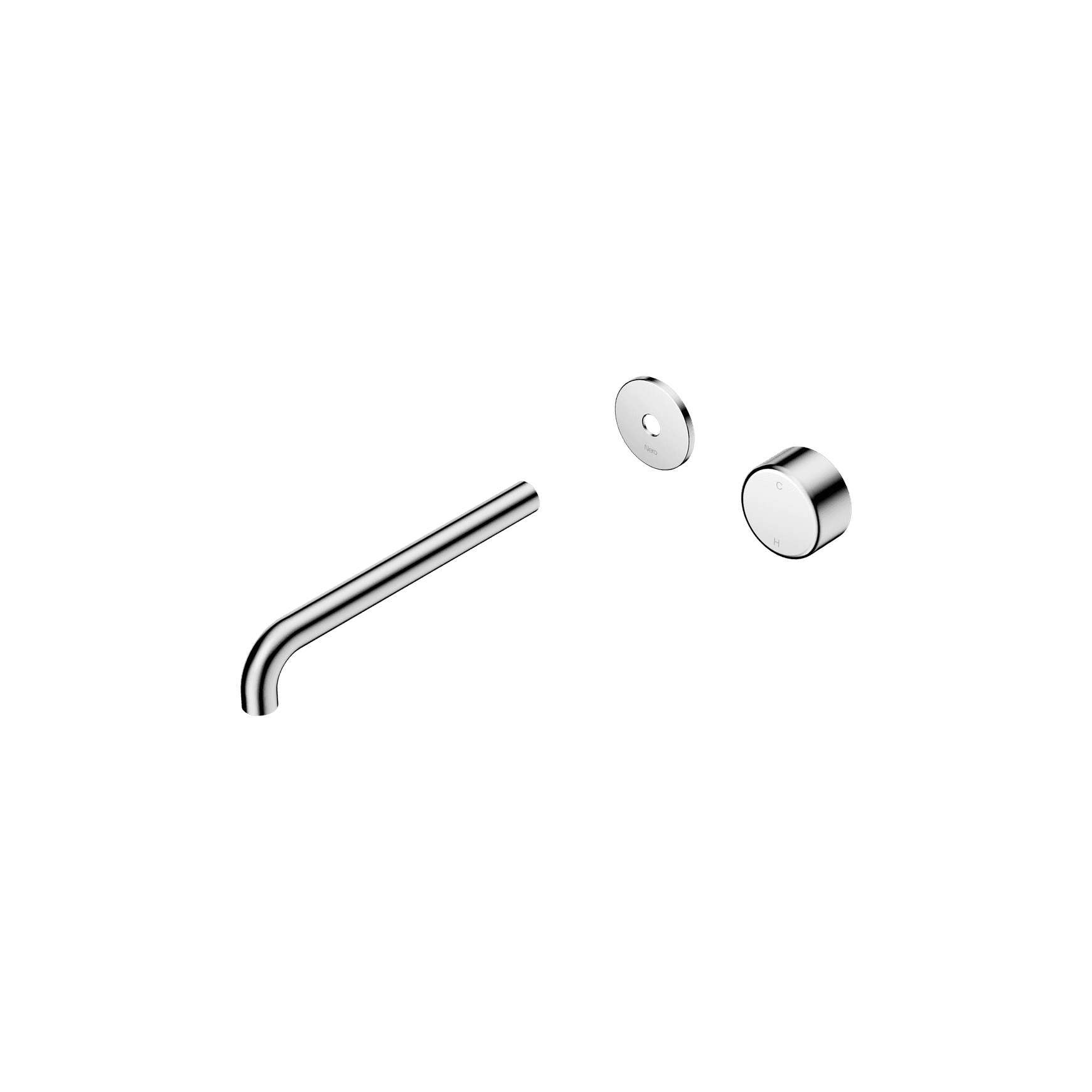 Serenity Wall Basin Mixer 220mm Spout Metal Handle Chrome