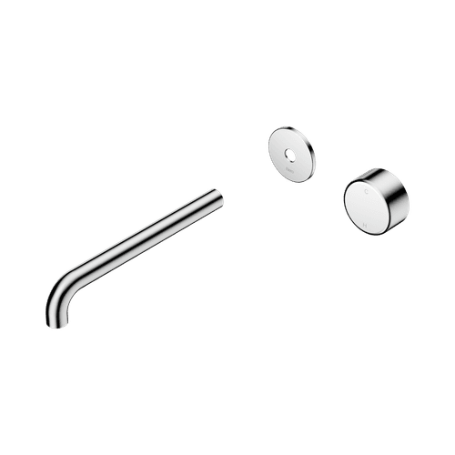 Serenity Wall Basin Mixer 220mm Spout Metal Handle Chrome