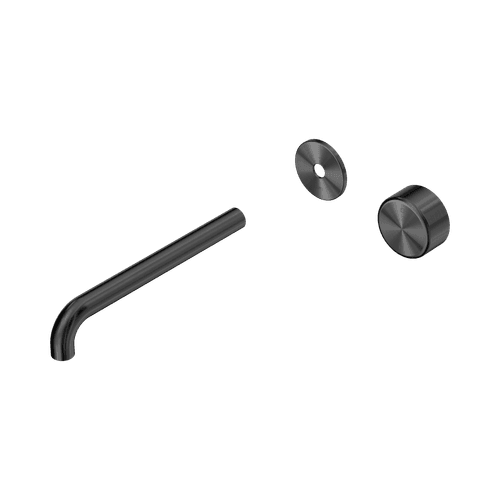 Serenity Wall Basin Mixer 220mm Spout Metal Handle Gun Metal