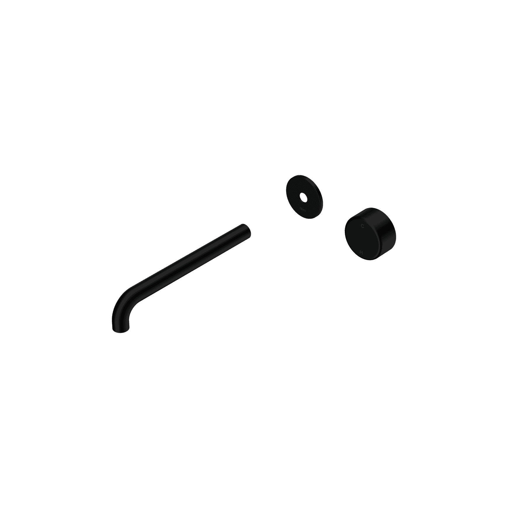 Serenity Wall Basin Mixer 220mm Spout Metal Handle Matte Black