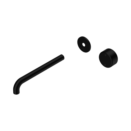 Serenity Wall Basin Mixer 220mm Spout Metal Handle Matte Black