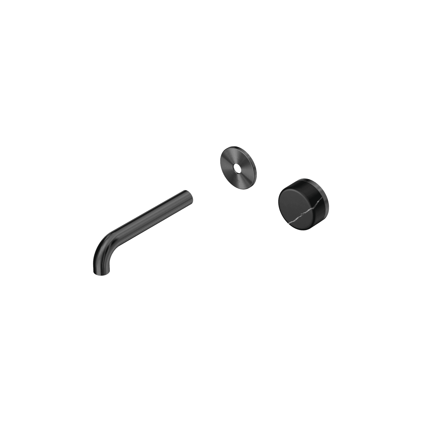 Serenity Wall Basin Mixer 160mm Spout Marquina Black Handle Gun Metal