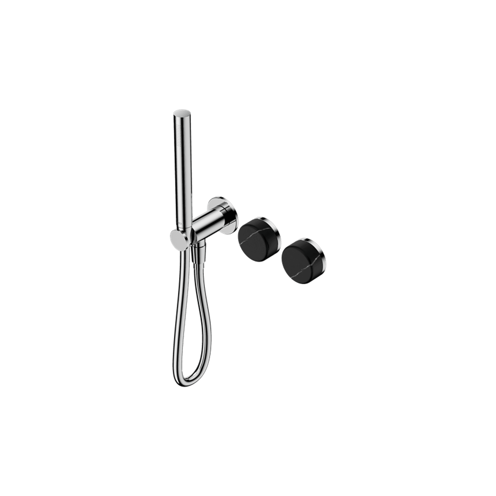 Serenity Shower System Marquina Black Handle And Slim Shower Chrome