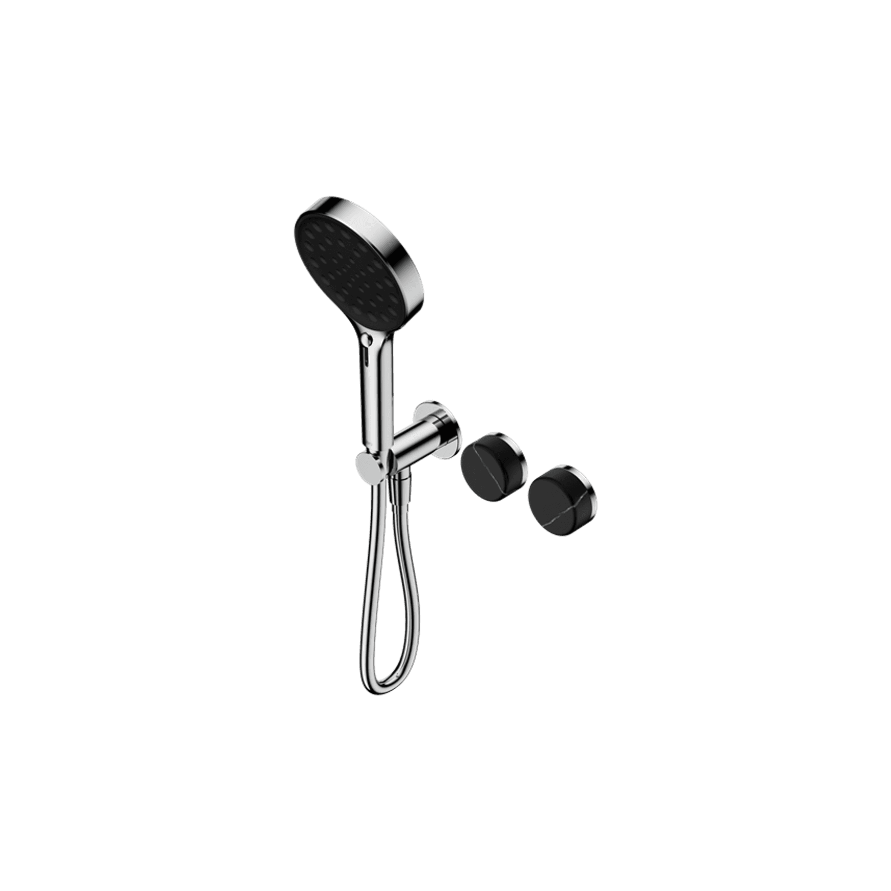 Serenity Shower System Marquina Black Handle And Serenity Hand Shower Chrome