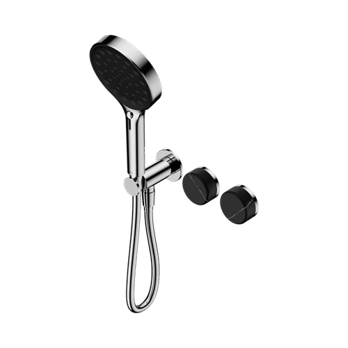 Serenity Shower System Marquina Black Handle And Serenity Hand Shower Chrome
