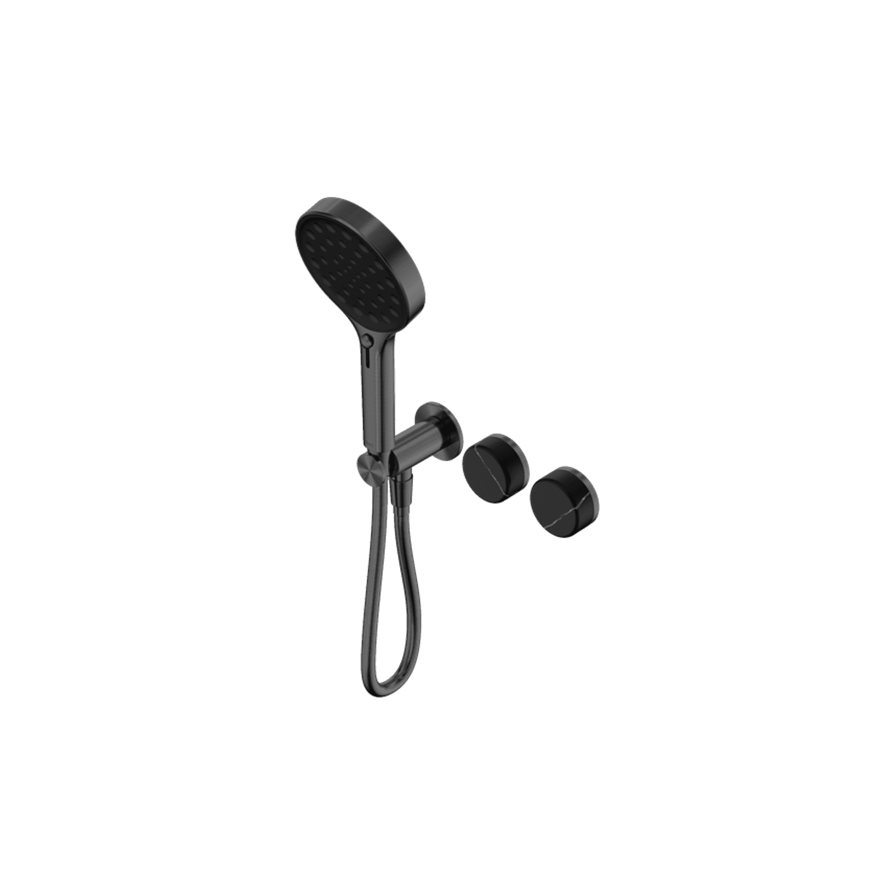 Serenity Shower System Marquina Black Handle And Serenity Hand Shower Gun Metal