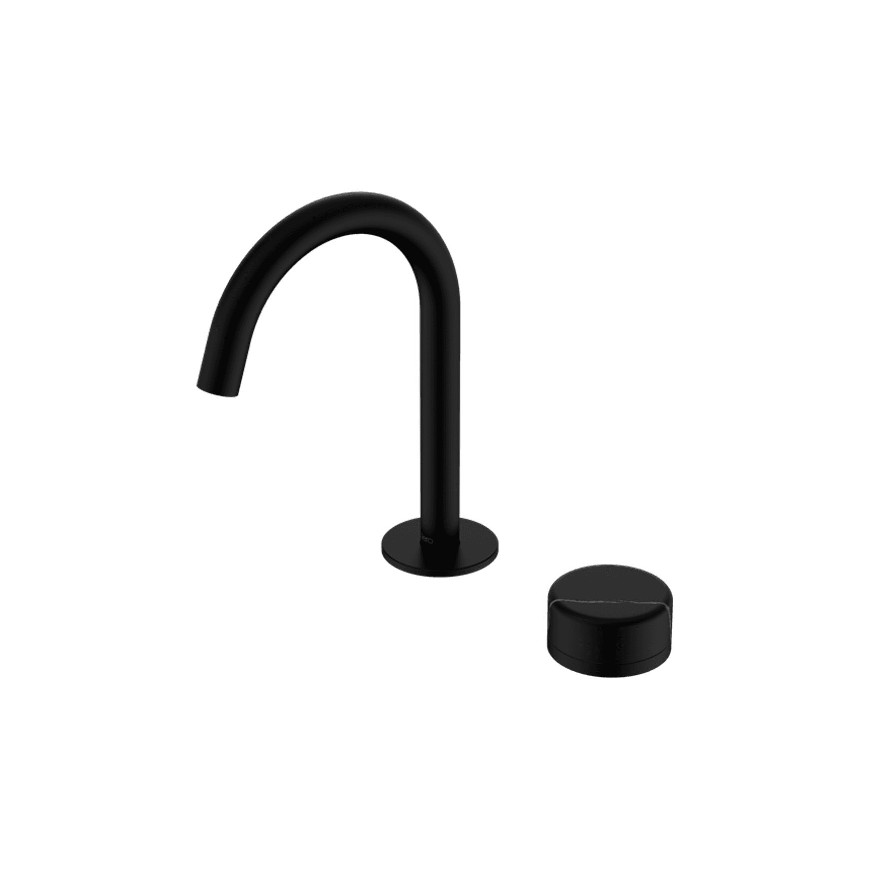 Serenity Basin Mixer Arc Spout Marquina Black Handle Matte Black