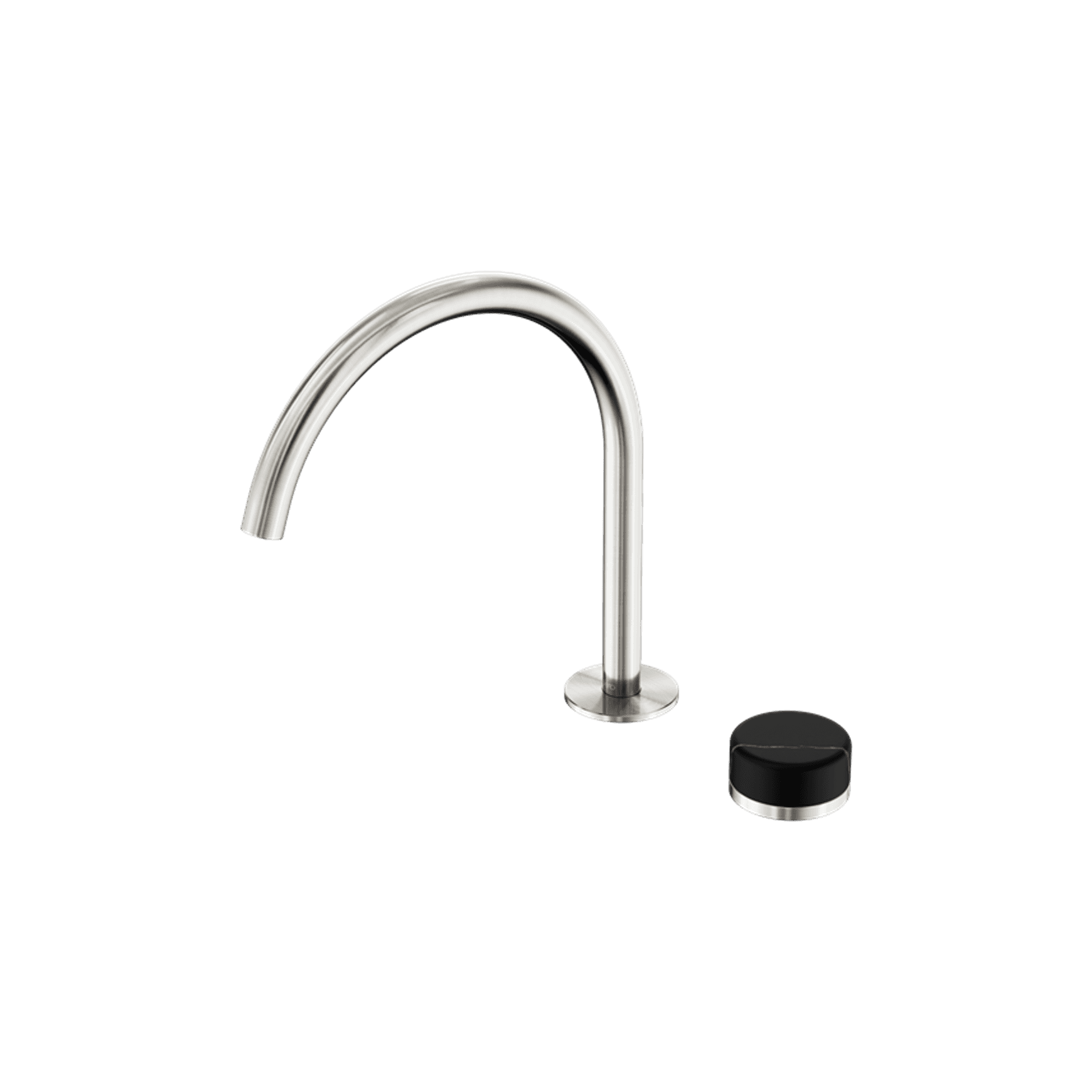 Serenity Bath/Kitchen Mixer Arc Spout Marquina Black Handle Brushed Nickel