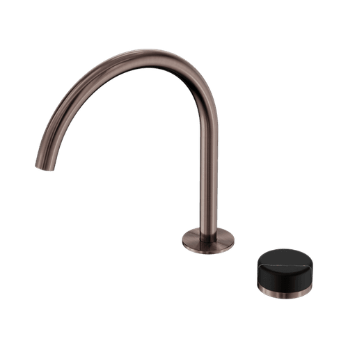 Serenity Bath/Kitchen Mixer Arc Spout Marquina Black Handle Brushed Bronze