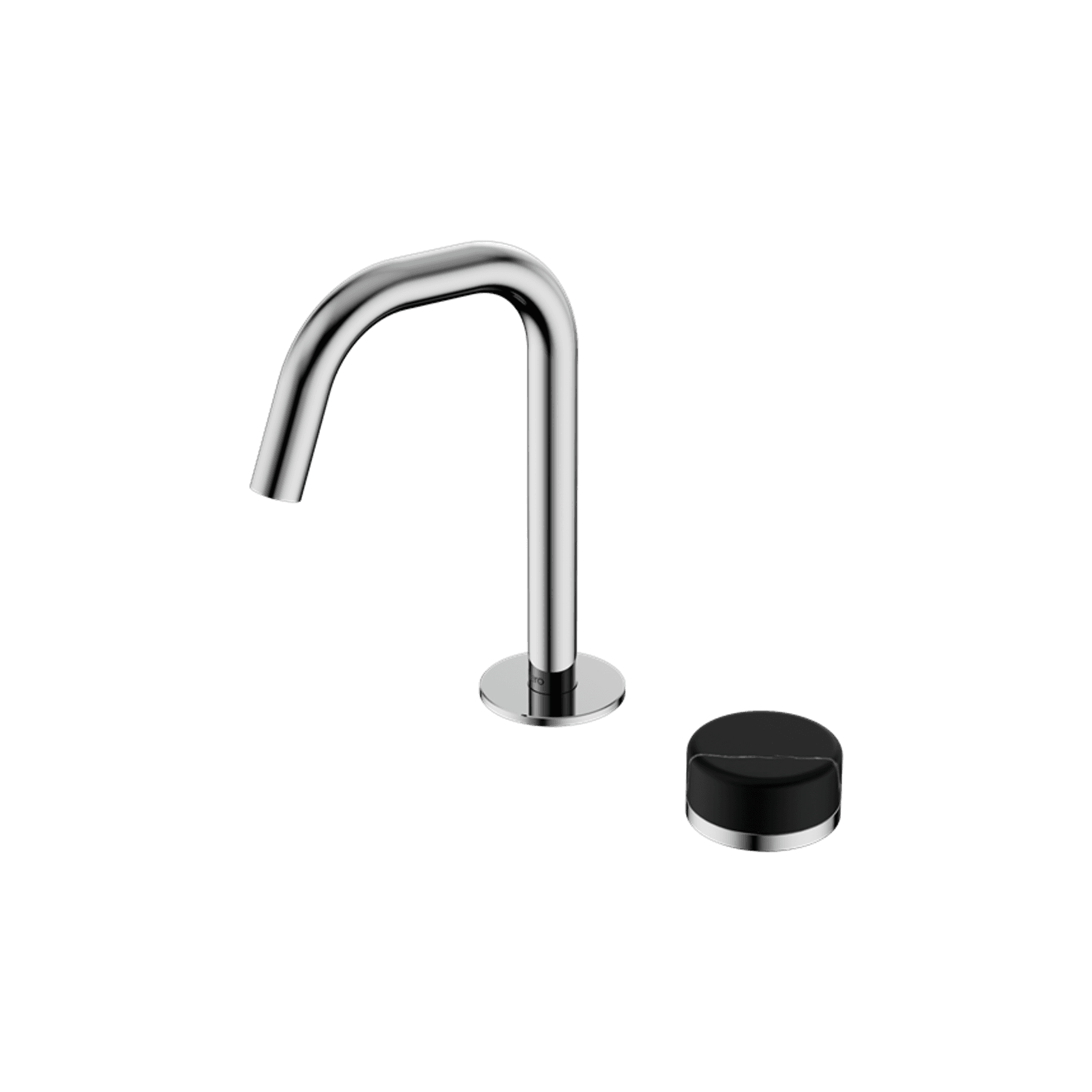 Serenity Basin Mixer Edge Spout Marquina Black Handle Chrome