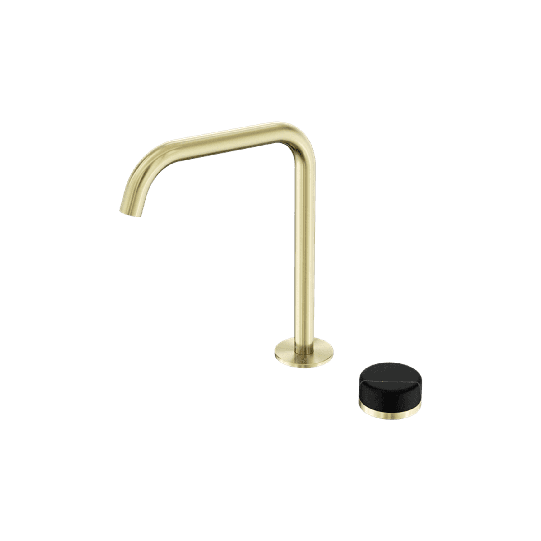 Serenity Bath/Kitchen Mixer Edge Spout Marquina Black Handle Brushed Gold