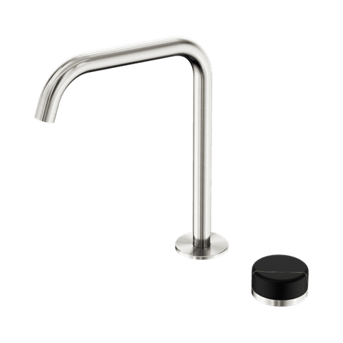 Serenity Bath/Kitchen Mixer Edge Spout Marquina Black Handle Brushed Nickel