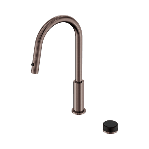 Serenity pull out kitchen Set Marquina Black Handle Brushed Bronze