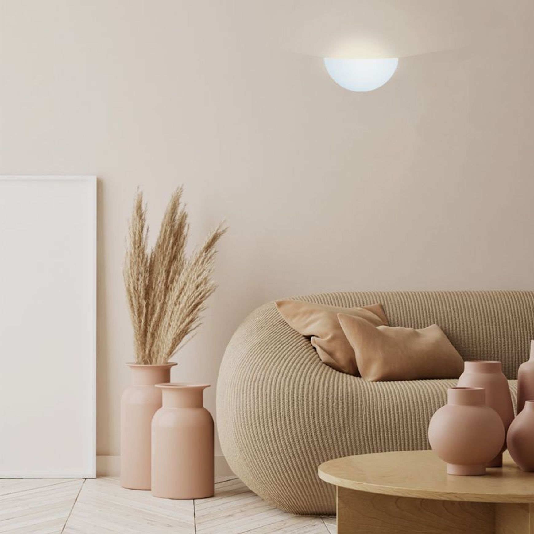 Olympia Half Dome Gypsum Wall Light