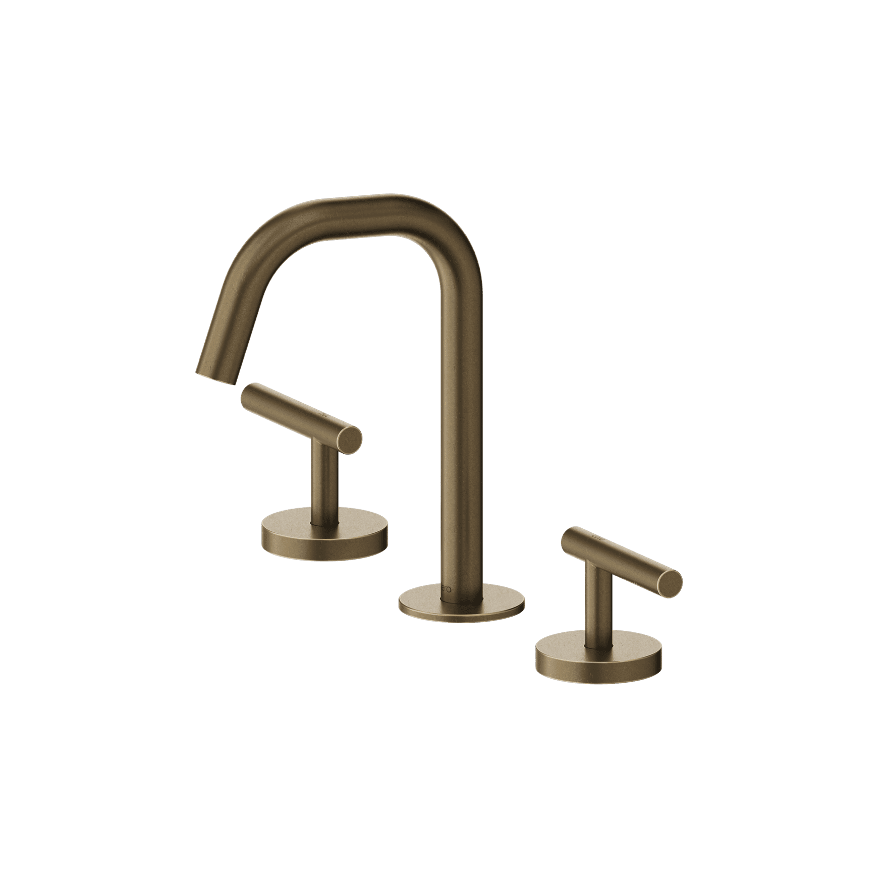 Mecca Lever Basin Set Edge Spout Tumbled Antique Brass