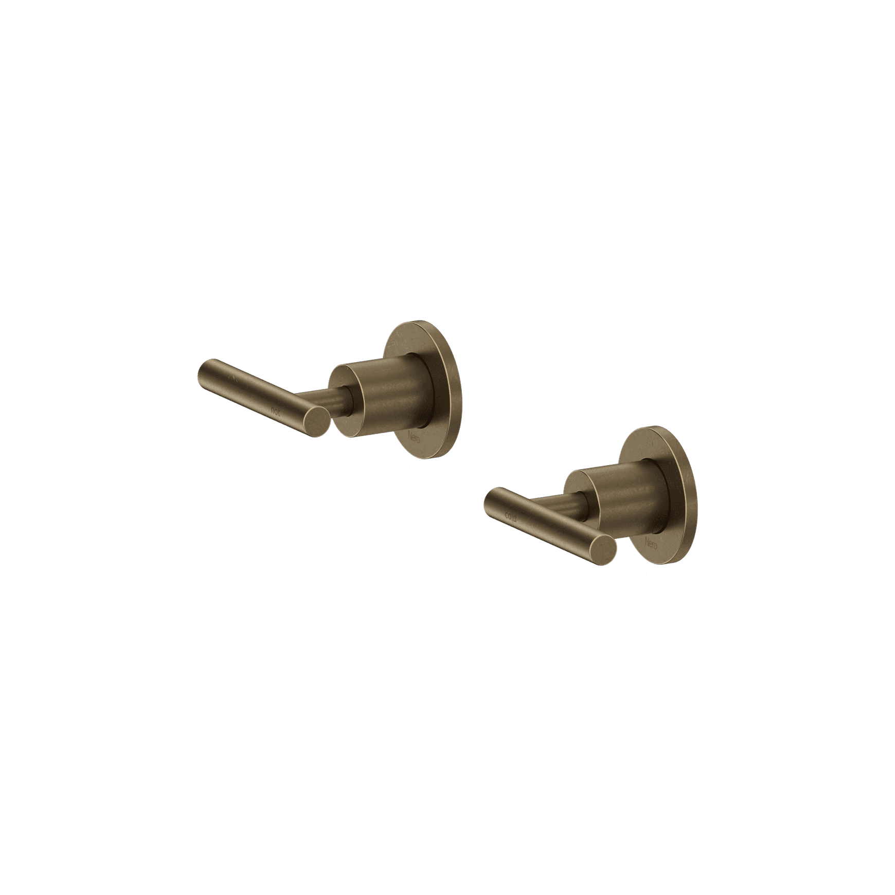Mecca Lever Wall Top Assemblies - Shallow Fit Tumbled Antique Brass