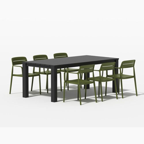 Ficus Table With Aha Chairs 7-Piece Outdoor Dining Set