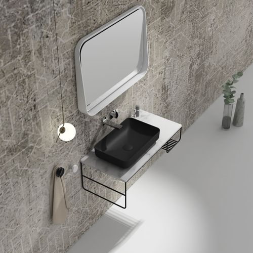 G2737-0 Wall Hung Marble & Black Vanity Basin